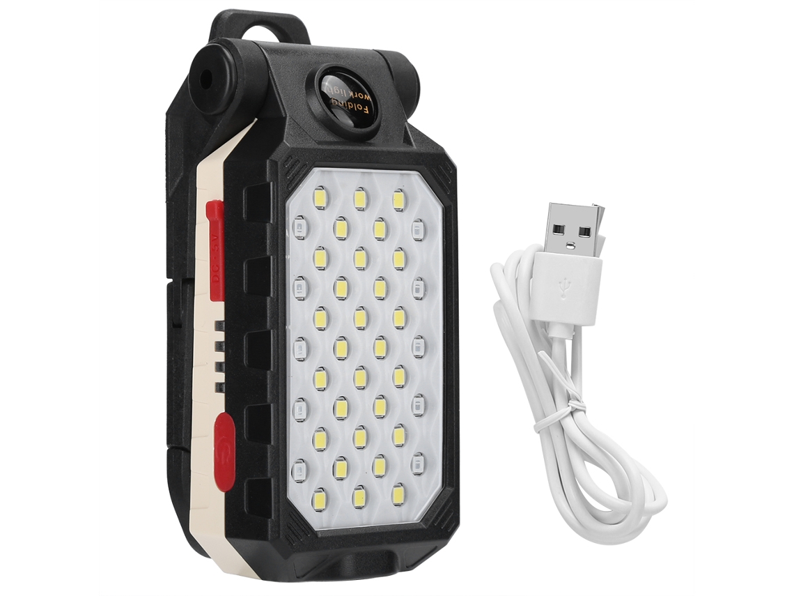 Lâmpada de Trabalho LED Portátil Recarregável USB com Ímã para Reparos de Carro | S/MARCA