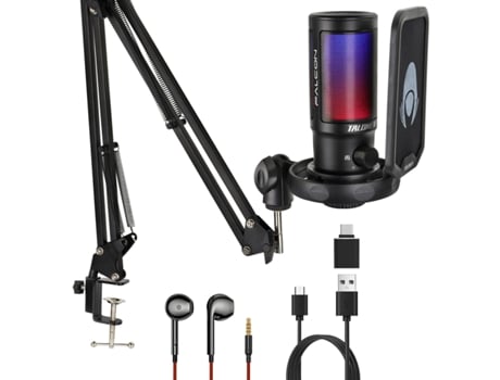 Microfone para Jogos,TALOMEN,com Luz RGB,PC/Mac/PS4/PS5,F8S