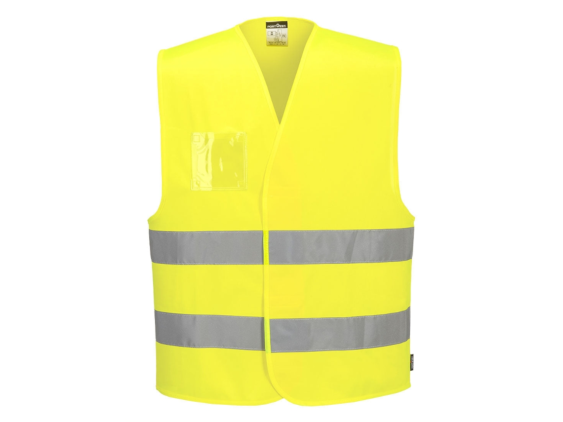 Colete De Alta Visibilidade Com Suporte De Identificação Dupla Ideal Para Trabalho Ao Ar Livre / Amarelo / L/xl Portwest