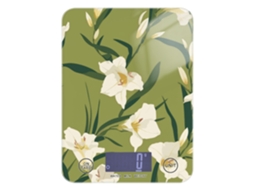Balança De Cozinha Digital Com Contagem Calorias E Design Floral Verde, Capacidade De 5kg 5g, Design Charmoso Com
