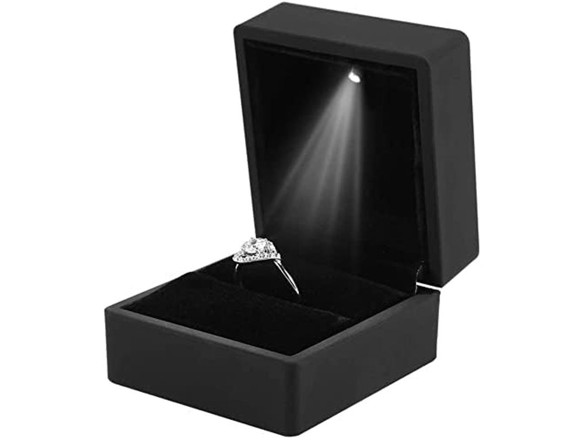 Caja De Joias Com Luz Led 2025, Estojo Para Anel Colar Pulseira, Ideal Para Proposta De Casamento