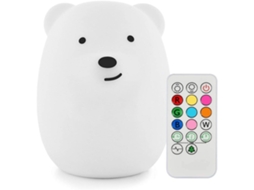 Luz Noturna Infantil Com Urso, Lâmpada Led Colorida Com Controle Remoto E Recarregável Para Quarto De Bebê
