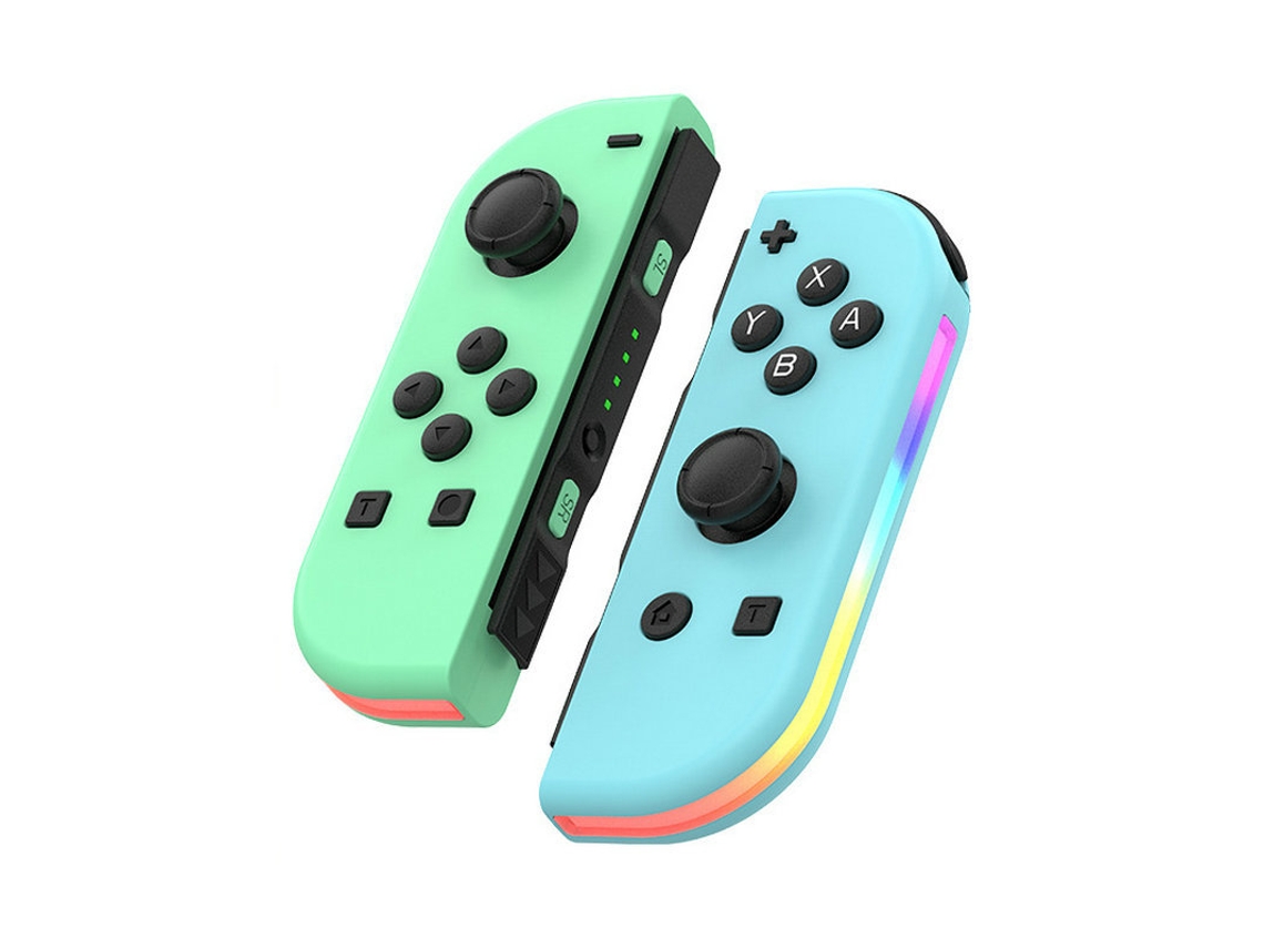 1 par gamepad sem fio BT 5.2, RGB, vibração, turbo, azul/verde ZYBLSSBB