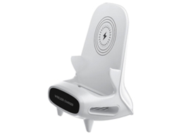 Lurelia Suporte Carregador Sem Fios 15 W, Design Cadeira Portátil, Com Refrigeração, Branco, Para Smartphones Qi