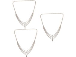 Conjunto De 3 Peças Com Corrente De Strass E Franja Elegante Para A Cabeça, Ideal Para Casamentos, Festas, Cerimônias E Fotografias.