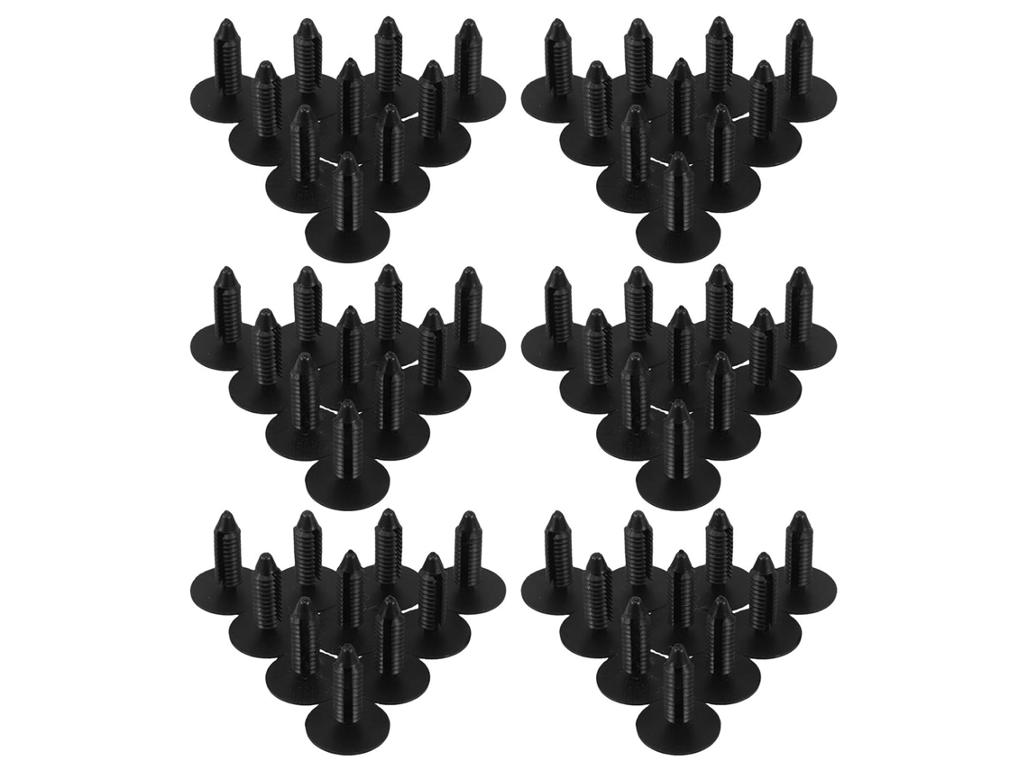 Clipes De Montagem De Carro Em Nylon Preto De 9 Mm Com Mecanismo De Pino De Pressão (100 Unidades)