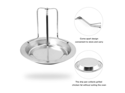Grelha Vertical de Aço Inoxidável para Assar Frango com Panel de Gotejamento para Forno e Churrasco S/MARCA