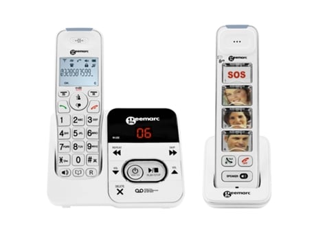 Telefone Para Idosos Com Teclado Photo Mobility Pack 296 Branco Geemarc