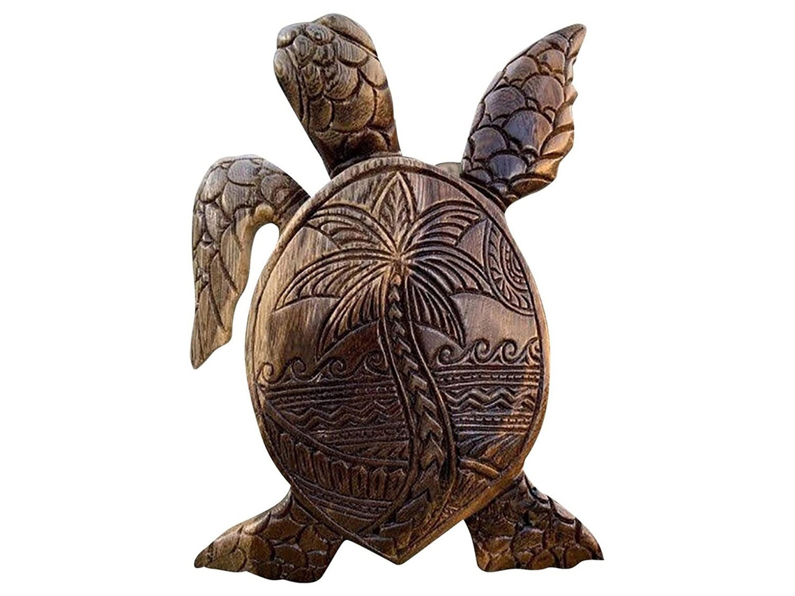 Decoração Tartaruga Marinha Havaí Madeira Simulada