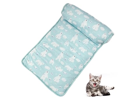 Tapete Refrigerante para Pets para O Verão Verde com Urso NEVEANCE