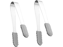 Conjunto De 2 Pinças Multifuncionais Pequenas Aço Inoxidável Cabilock Para Manusear Cubos Gelo, Doces E Alimentos Na