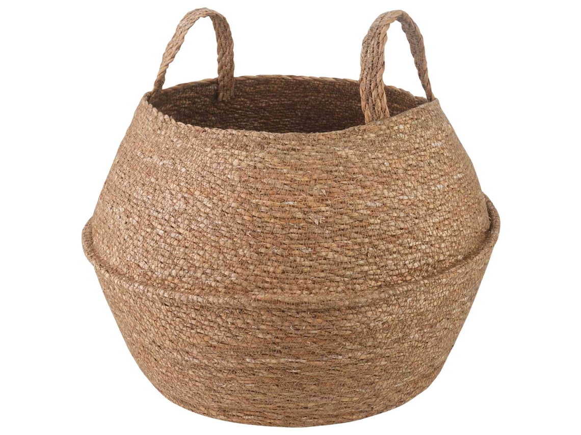 Vidaxl Cachepot Com Alças Natural Ø 45 X 36 Cm 100% Erva Marinha