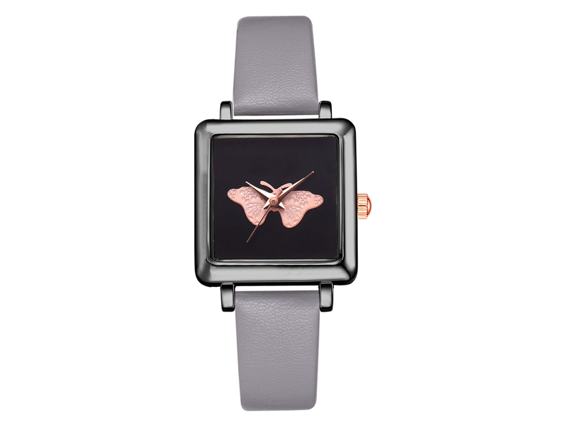 Lvpai P712 Relógio Feminino Casual de Quartzo com Dial Quadrado e Cinto Pu (cinza)