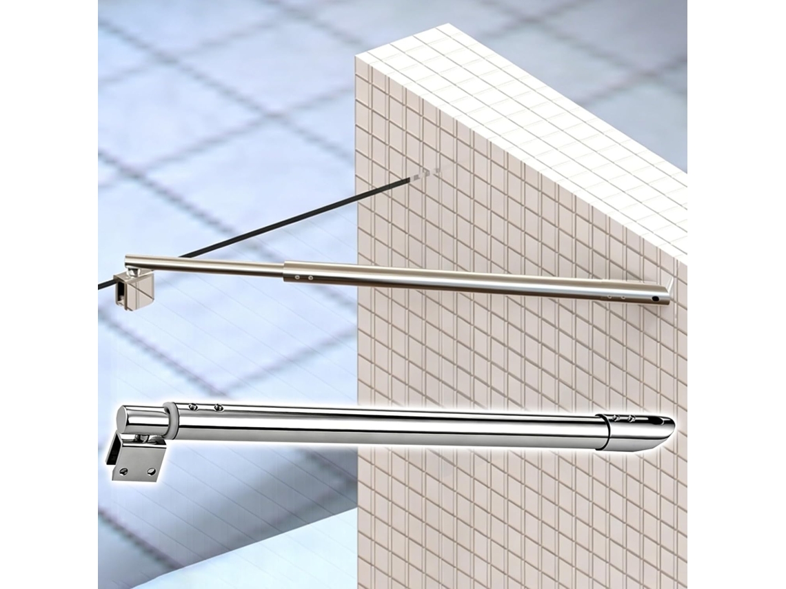 Barra De Suporte Ajustável 500, 600, 800e 1000mm De Comprimento Para Box Chuveiro, Haste De Suporte Com Grampos, Evita