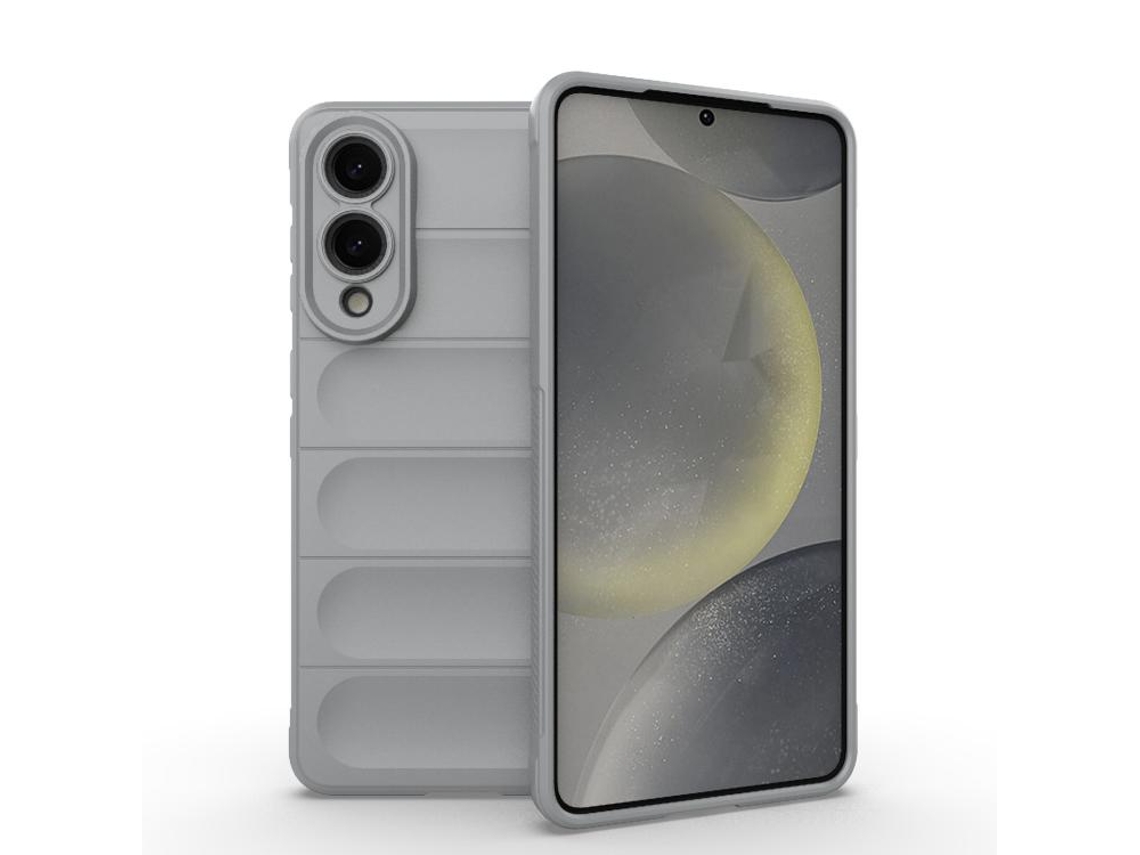 Capa Halinuia Para Samsung Galaxy S25 Edge 5g Magic Shield Tpu Flanela Cinzento (proteção Integral, Interior Em Flanela)
