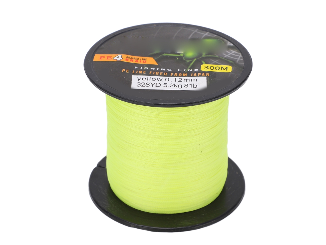 Linha de Pesca Trançada 4 Fios 328 Jardas Amarela AQUAFORGE