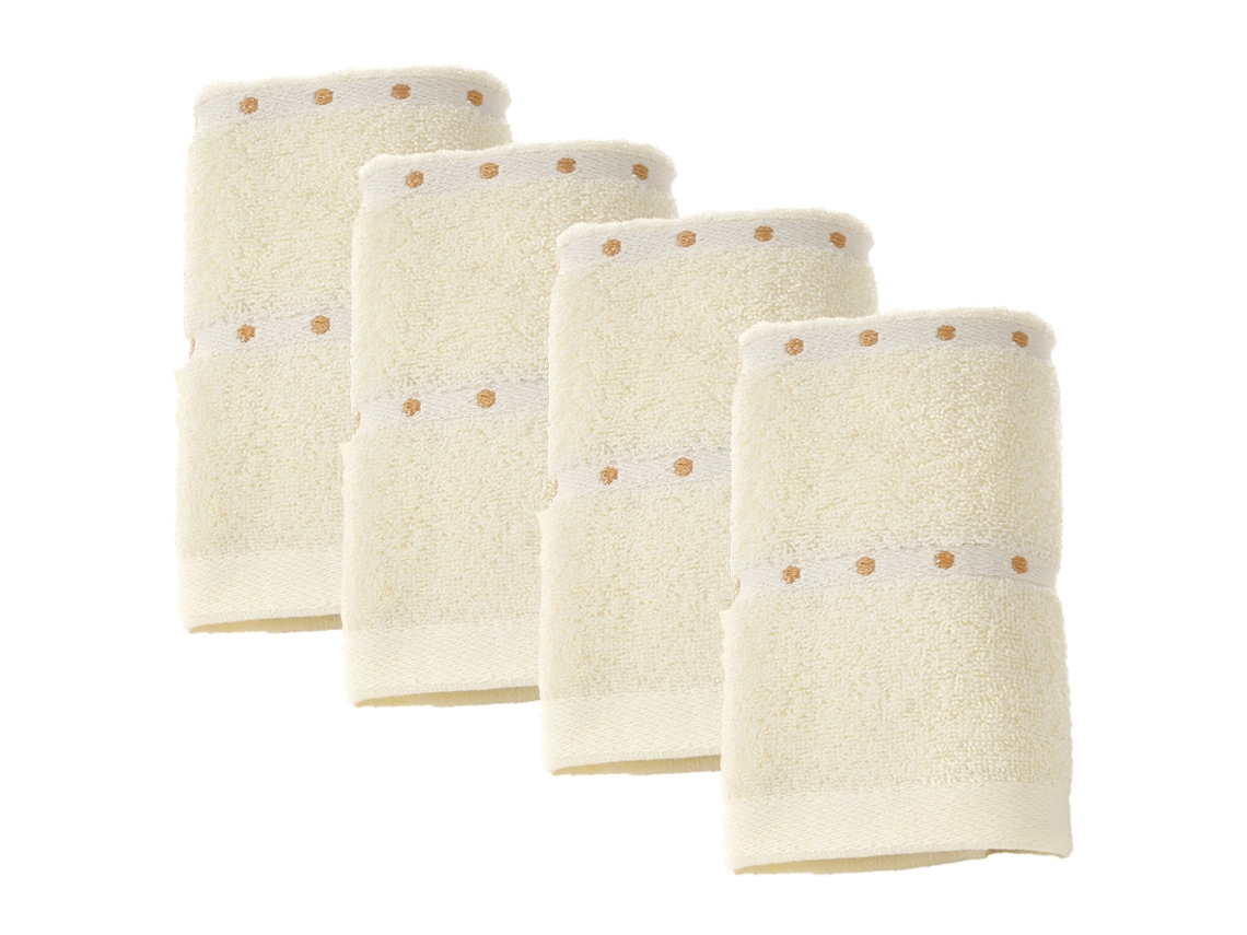 Conjunto de Toalha NEVEANCE Luxuoso Banheiro Rápido Macias Algodão Bege - 4pcs (33x74cm)