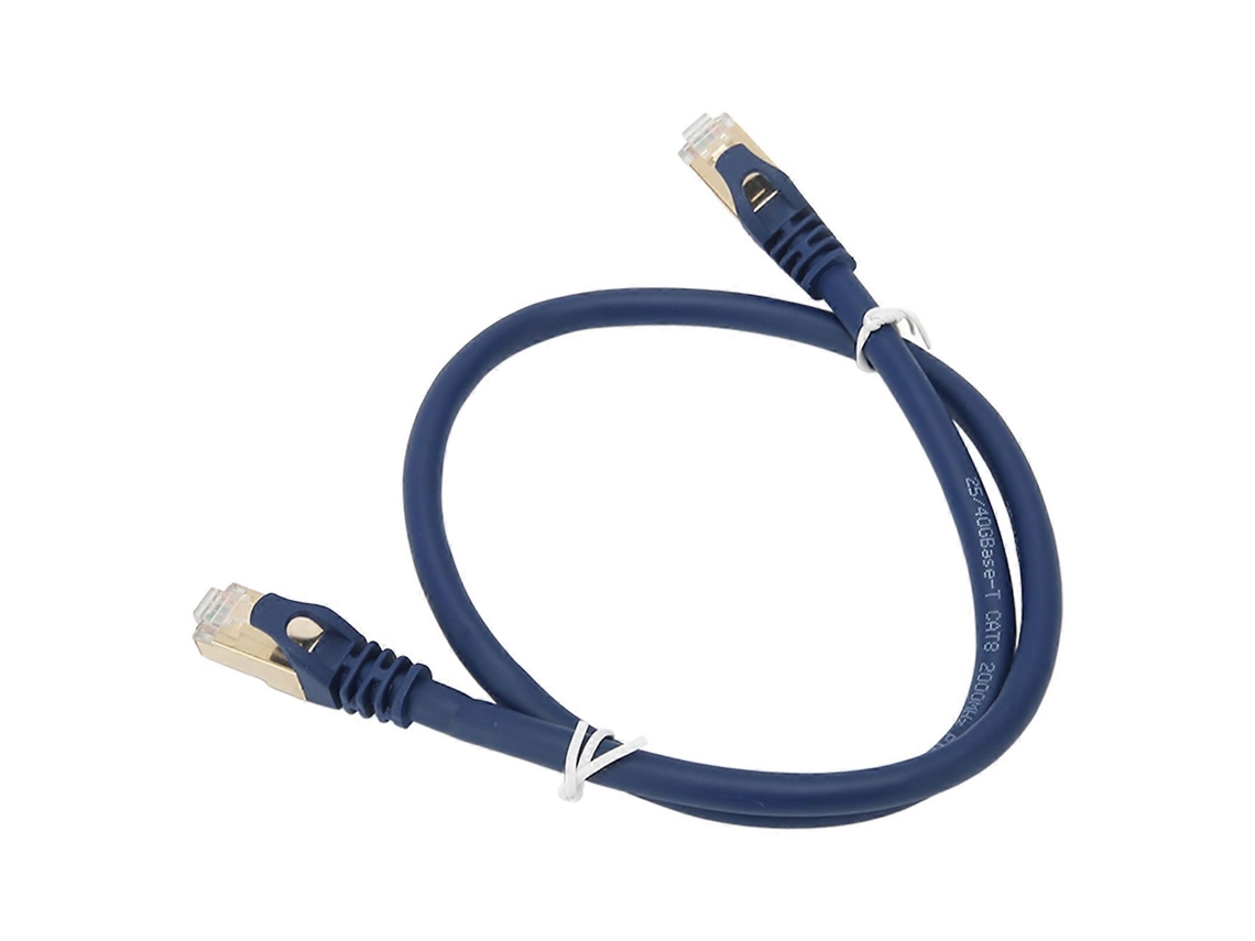 Lurelia Cabo Ethernet Cat8 Rj45 40 Gbps 2000 Mhz 0,5 M Blindado Banhado A Ouro Azul Para Gaming