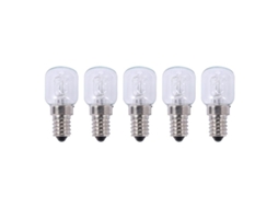 Bombilla Halógena E14, 25W, 220V, 500 graus, 2000h, Transparente, para Forno, 5 unidades
