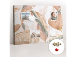 Lousa De Cortiça Padrão De Folhas Da Natureza Para O Escritório Espelharte (70x100 Cm)