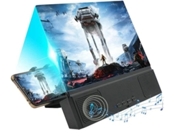 Lupa de tecido 5D para smartphone com lâmpada Bluetooth, dobrável, 12 polegadas, HD, Yizhood