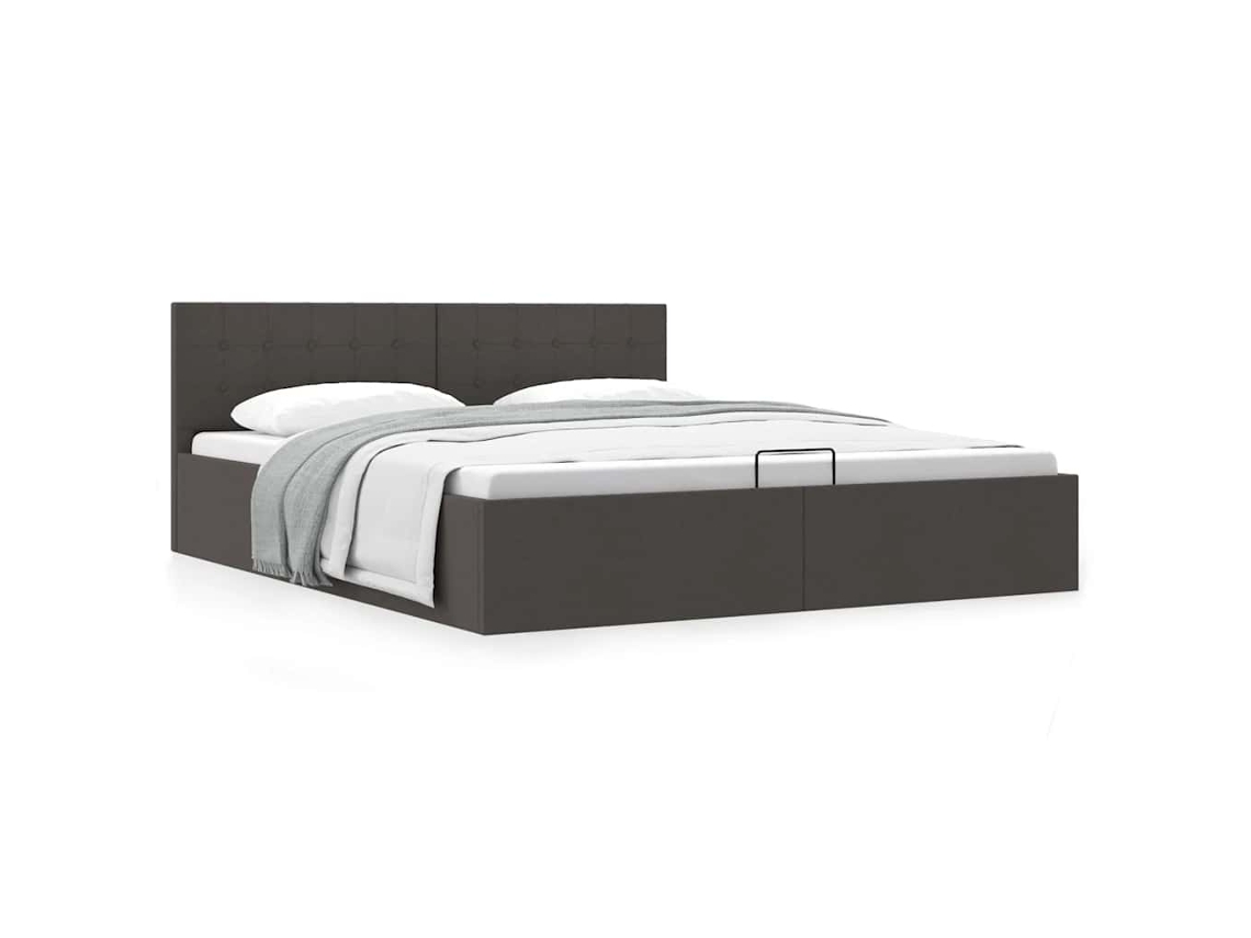 Vidaxl Estrutura De Cama Hidráulica 180x200 Cm Tecido Cinzento-escuro