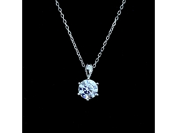 Micro Luxo Estrela~ Prata S925, Colar com um Único Diamante de Zircão Brilhante, Oito Corações e Oito Flechas MDUG (prata Branco dourado)