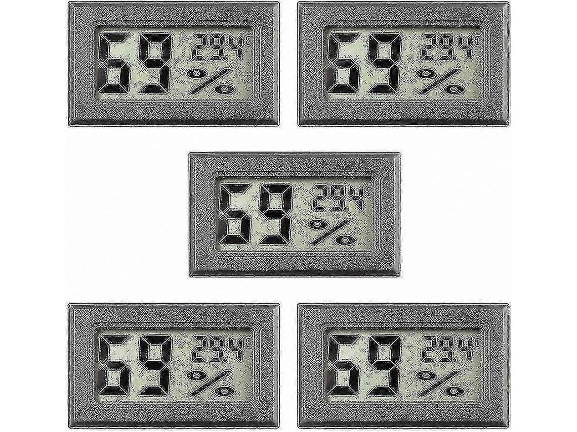 Kit Com 5 Mini Termômetros E Higrômetros Lcd Para Monitoramento Interno