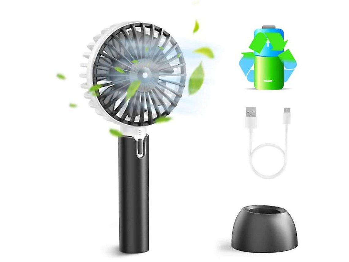 Ventilador Usb Portatil Mini 2600mah 4 Velocidades Escritorio/exterior/viagem Preto Yizhood