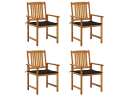 Garden Chair, Garden Chairs Vidaxl Preto Madeira De Acácia (n/a)