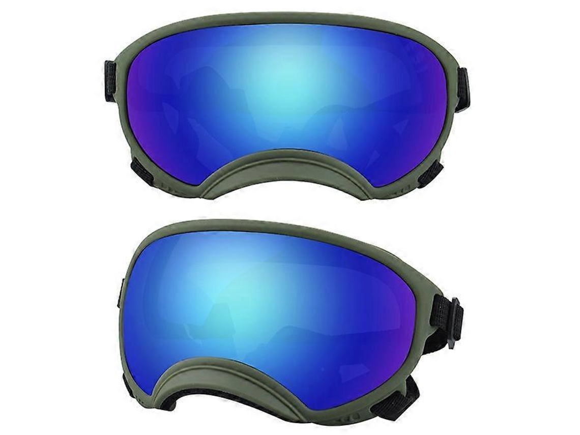 Óculos para Cães Anti uv, Forte Resistência a Impactos, Ajustável, Elástico, Filhotes, Óculos para Cães Grandes, Respirável, Verde e Azul BRILVIBERA