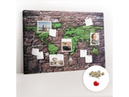 Quadro De Cortiça Com Impressão Mapa-múndi Na Parede Para A Sala De Estar Espelharte (120x80 Cm)