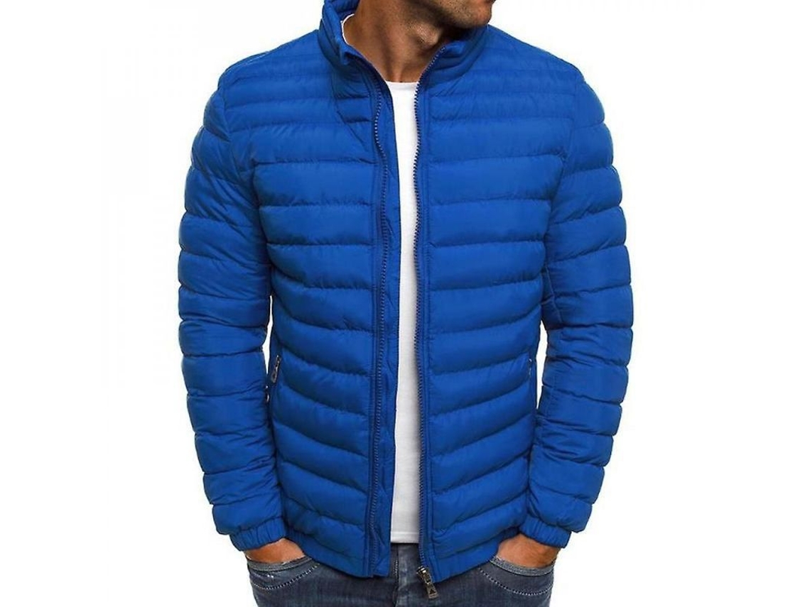 2026 chaqueta Ligera de Burbuja para Hombre Chaqueta Acolchada Abrigo Caleiente Invierno Obb M Azul Real