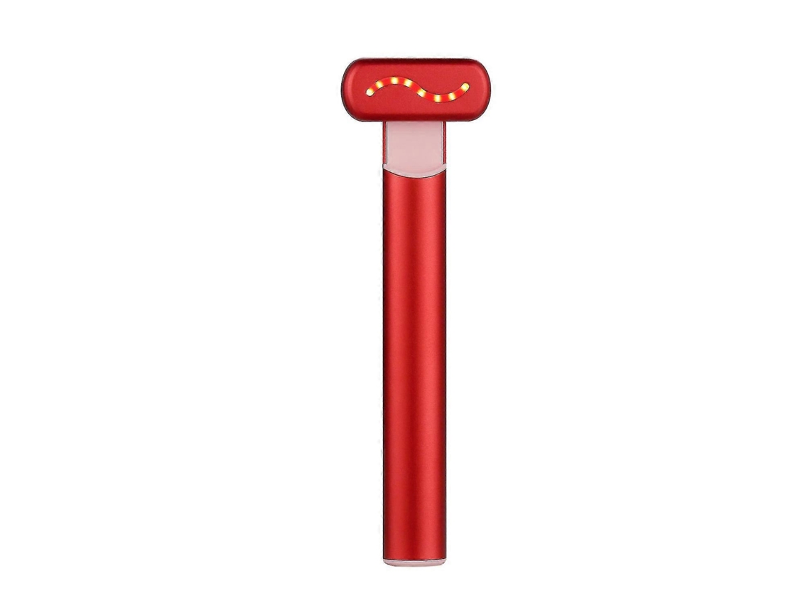 Varinha Bio Eye Lifting, Massageador Facial Ems para Rugas, Cabeça Giratória 270° - Vermelho
