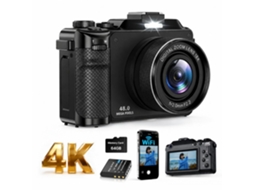 Webcam Digital 4k de 48mp com Foco Automático BISBISOUS (preta)