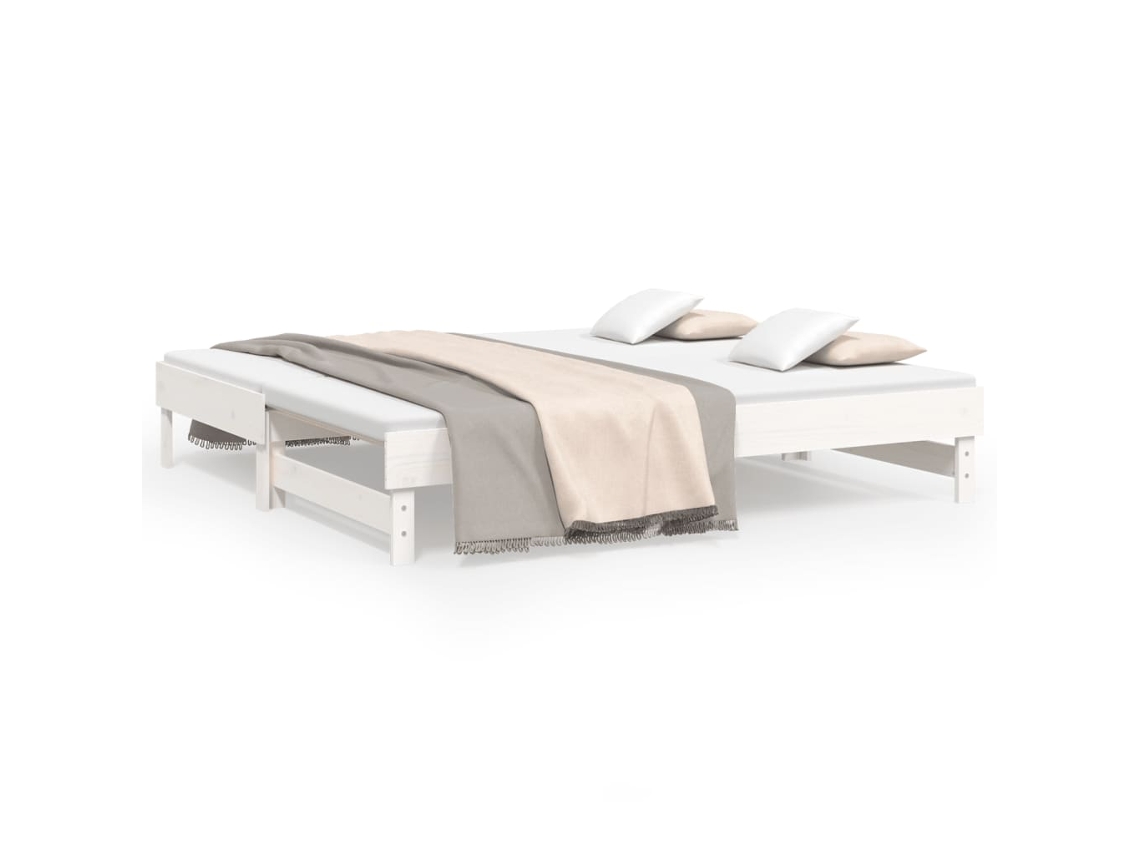 Estrutura Sofá cama de Puxar em Pinho Maciço Branco MAISON EXCLUSIVE (90x190 cm)
