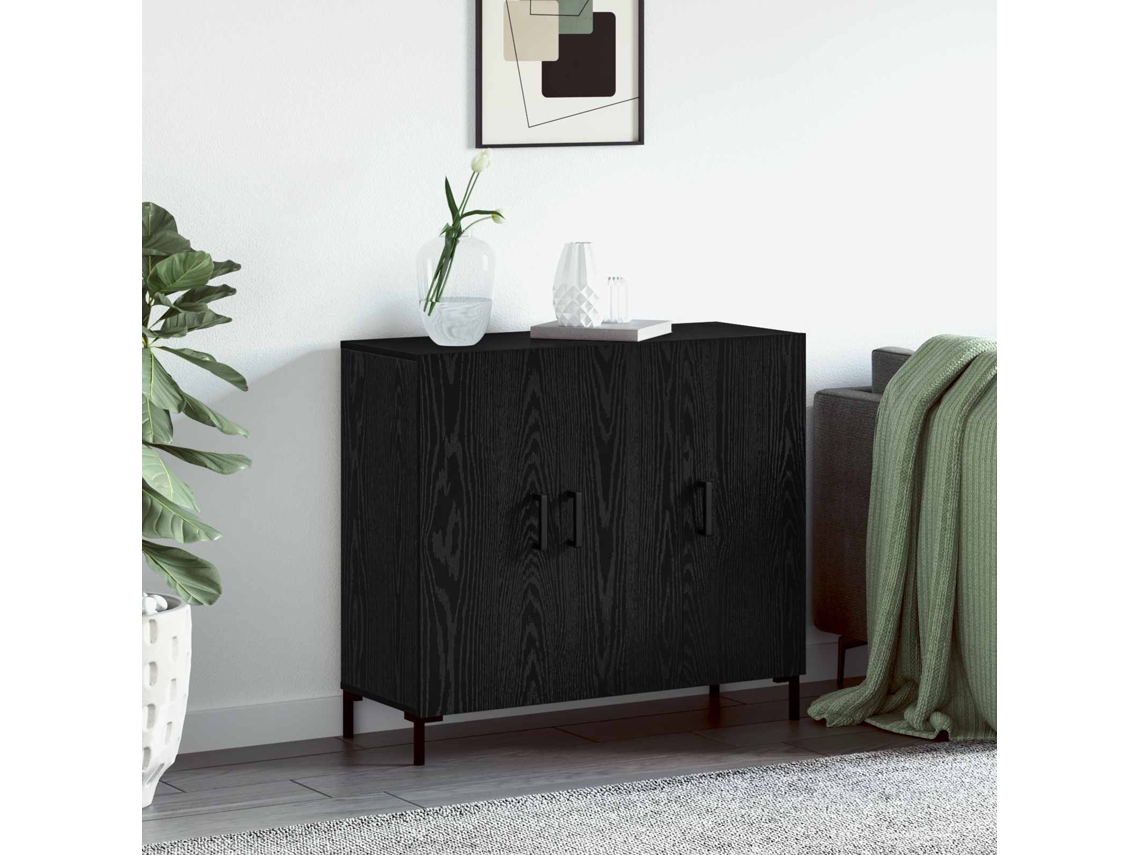 Vidaxl Buffet Carvalho Preto 90 X 34 X 80 Cm Madeira Processada