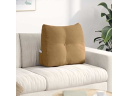 Vidaxl Travesseiro Para Costas Castanho 60 X 24 X 50 Cm Veludo