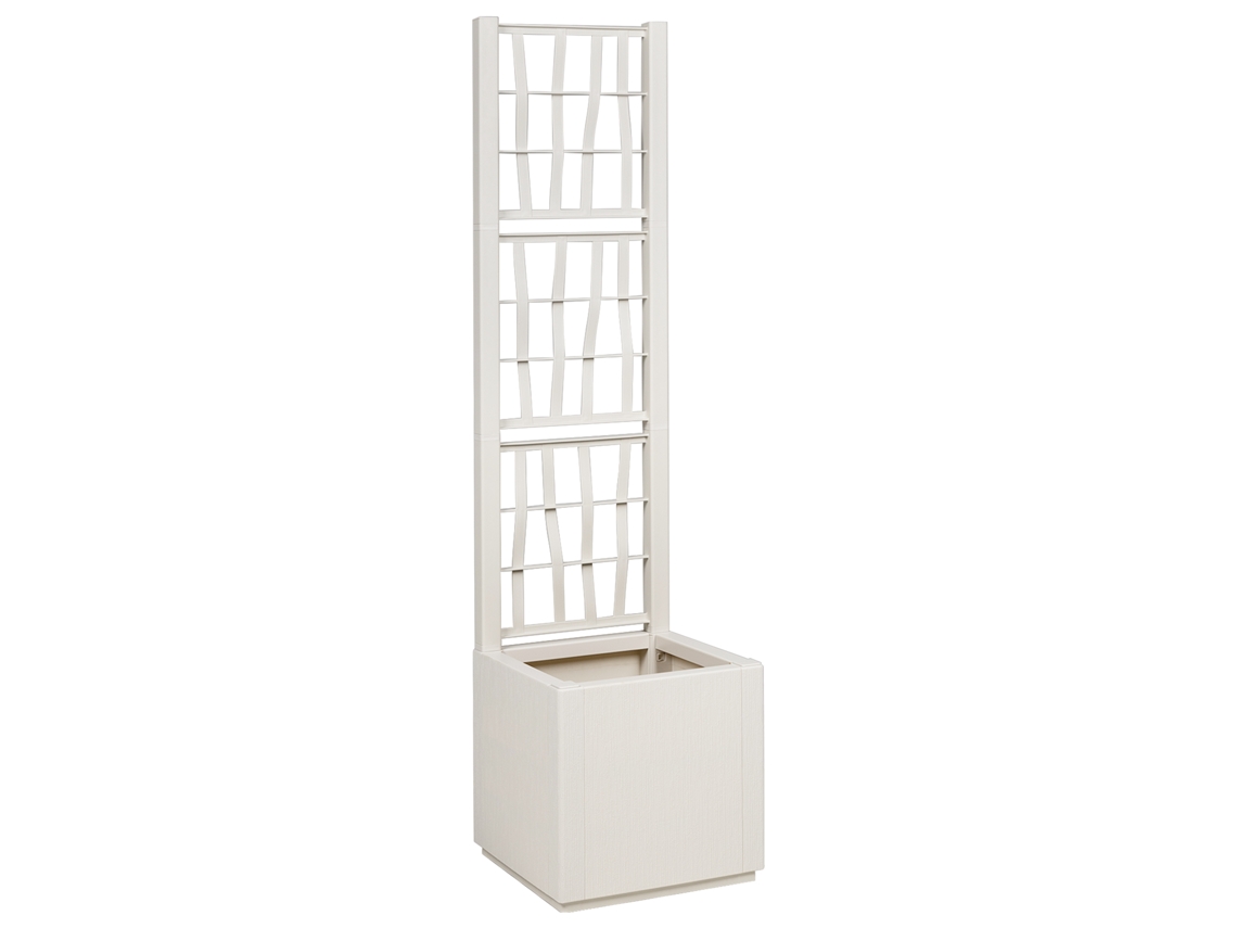 Conjunto 1 Vaso De Jardim Vidaxl Branco Polipropileno (36 X 36 X 140 Cm)
