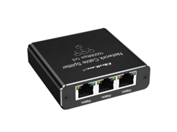 Switch QOLTEC Mini Splitter 1x3 Portas Rj45 para Hub de Computador