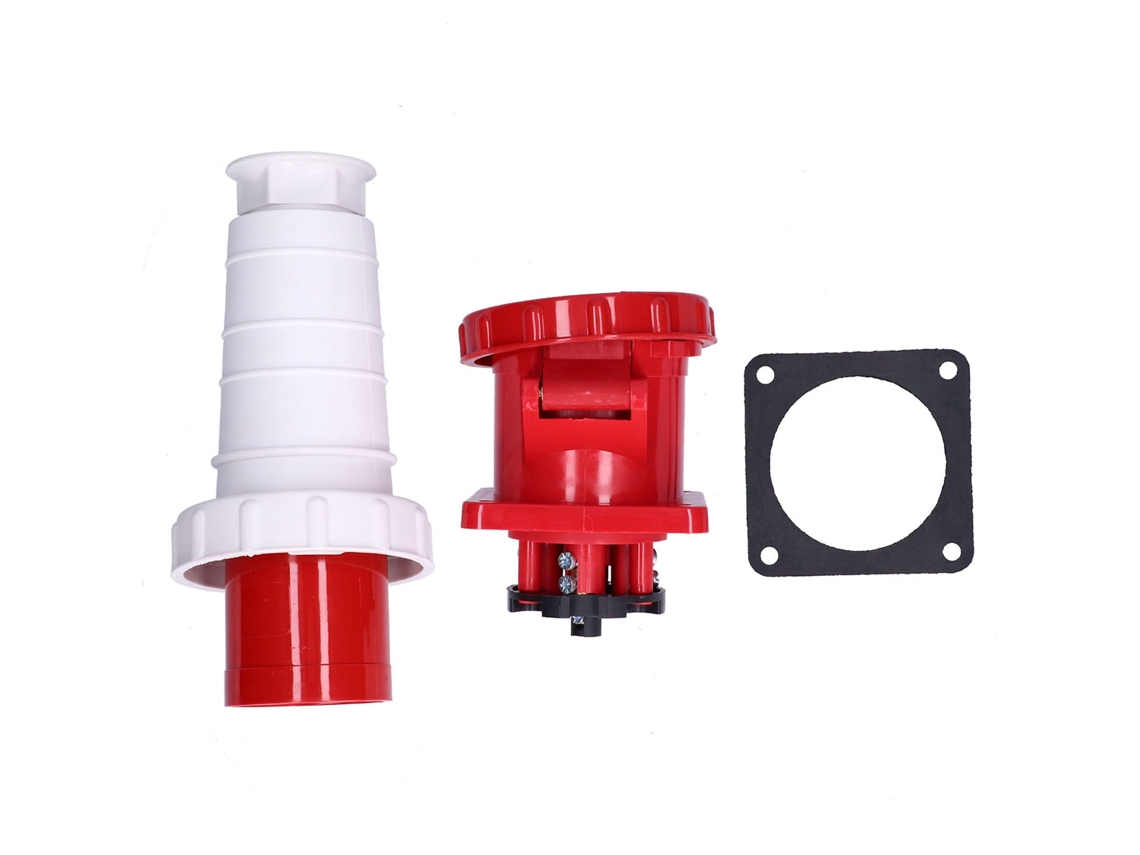 Kit de conector de alimentação industrial trifásico 4 pinos, oculto e à prova d'água 63a BRILVIBERA