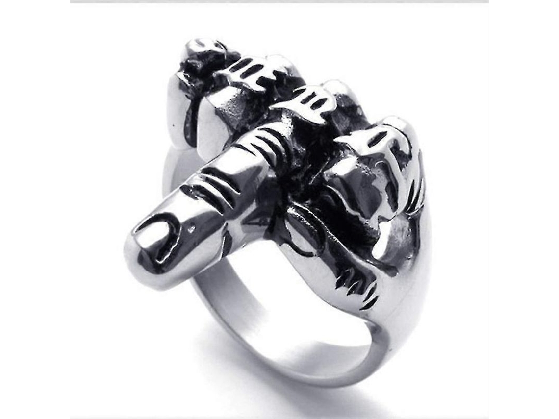 Anillo De Moda Rock Para Hombre Con Diseño Geométrico De Acero Zinc En Plata Modelo D244 14 D244-plata