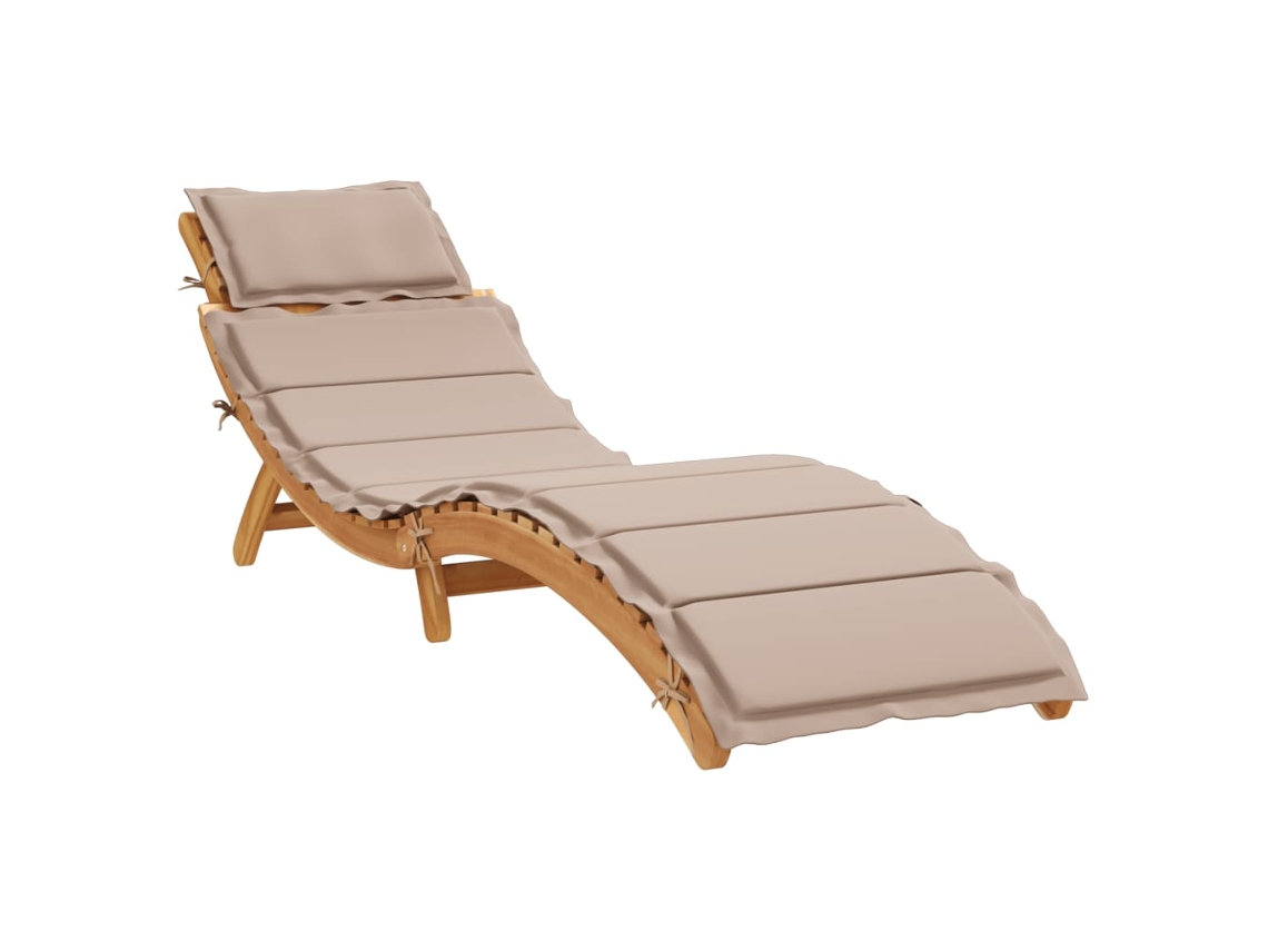 Sunlounger, Sunloungers Vidaxl Cinzento-acastanhado Madeira De Acácia (n/a)
