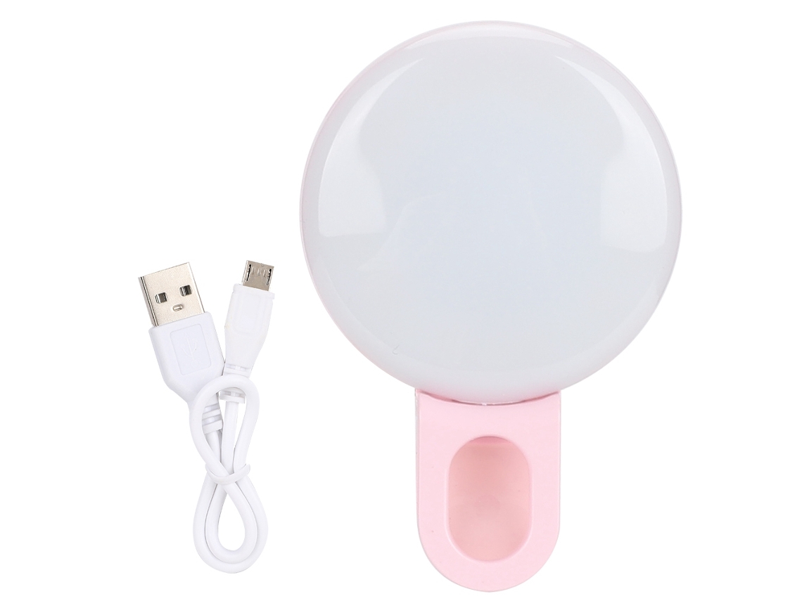 Luz de selfie ajustável, mini, recarregável e portátil EOOCOO