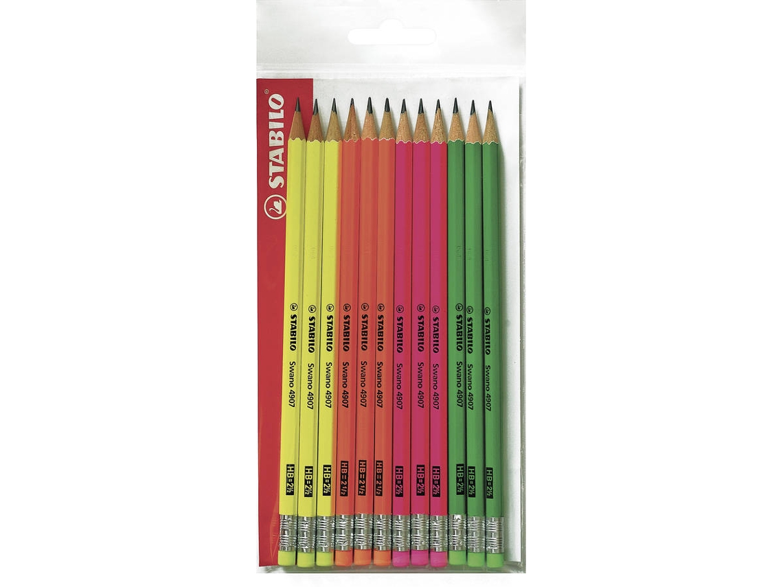 Lápis de Carvão STABILO (12 Un - Multicor)