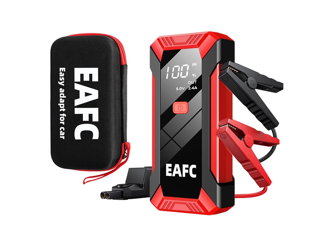 Eafc Auxiliar De Partida De Emergência 12v Para Carro, 2000a, Com Iluminação Led, Clipe Inteligente.