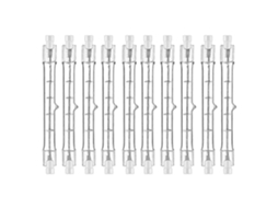Rebe bombilla Halógena R7s 118mm 200w 230v Regulable 2700k Cri 99 2500h Paquete de 10 para Iluminación Industrial Y Hogar