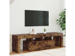 Vidaxl Móvel De Tv Com Luzes Led 140x36,5x40 Cm Carvalho Fumado