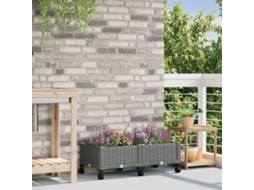 Vidaxl Vaso De Jardim Com Rodas Cinzento-claro 80 X 40 X 33 Cm Pp