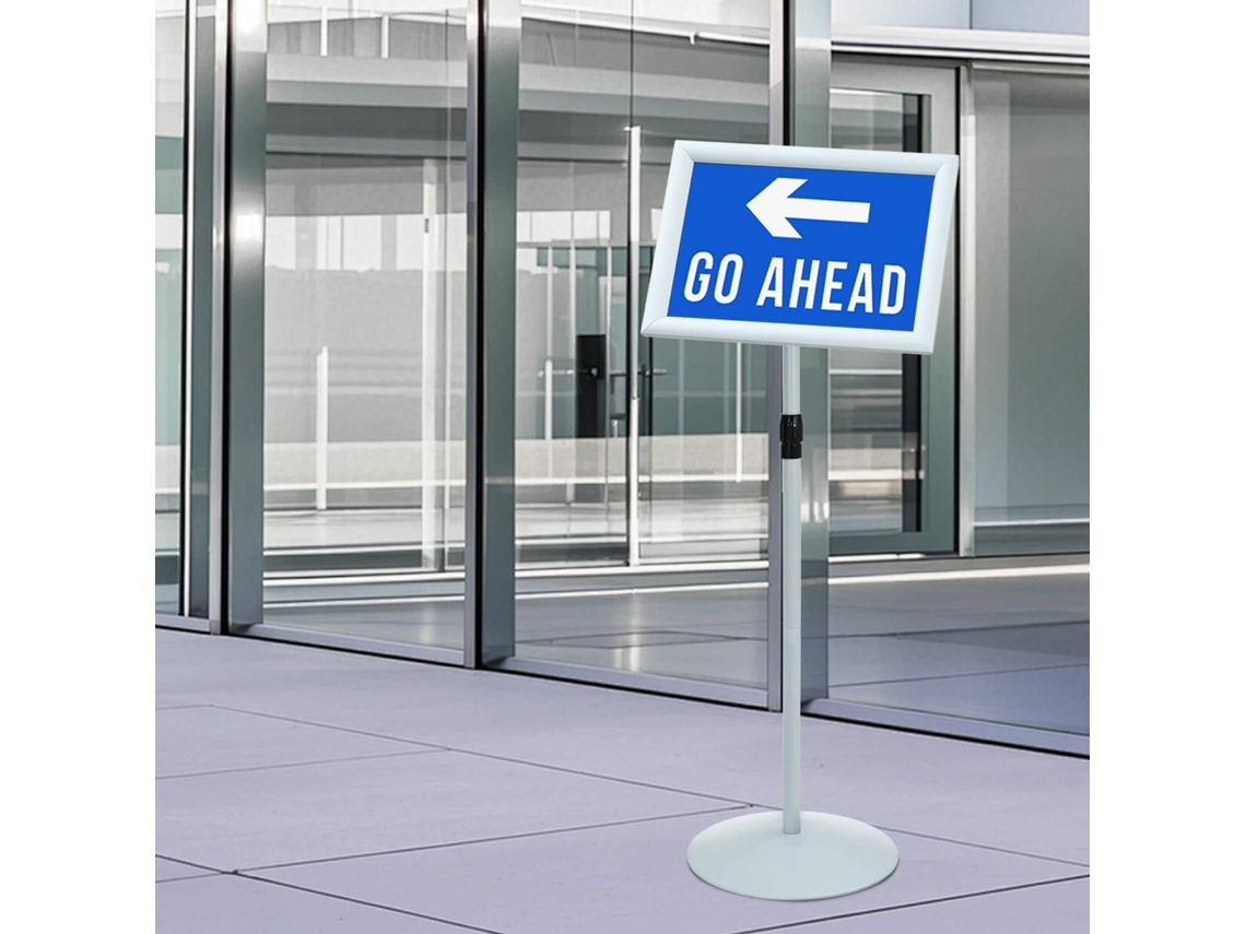 Vidaxl Suporte De Pôster Pedestal Prateado 33 X 33 X 126 Cm Pvc E Aço